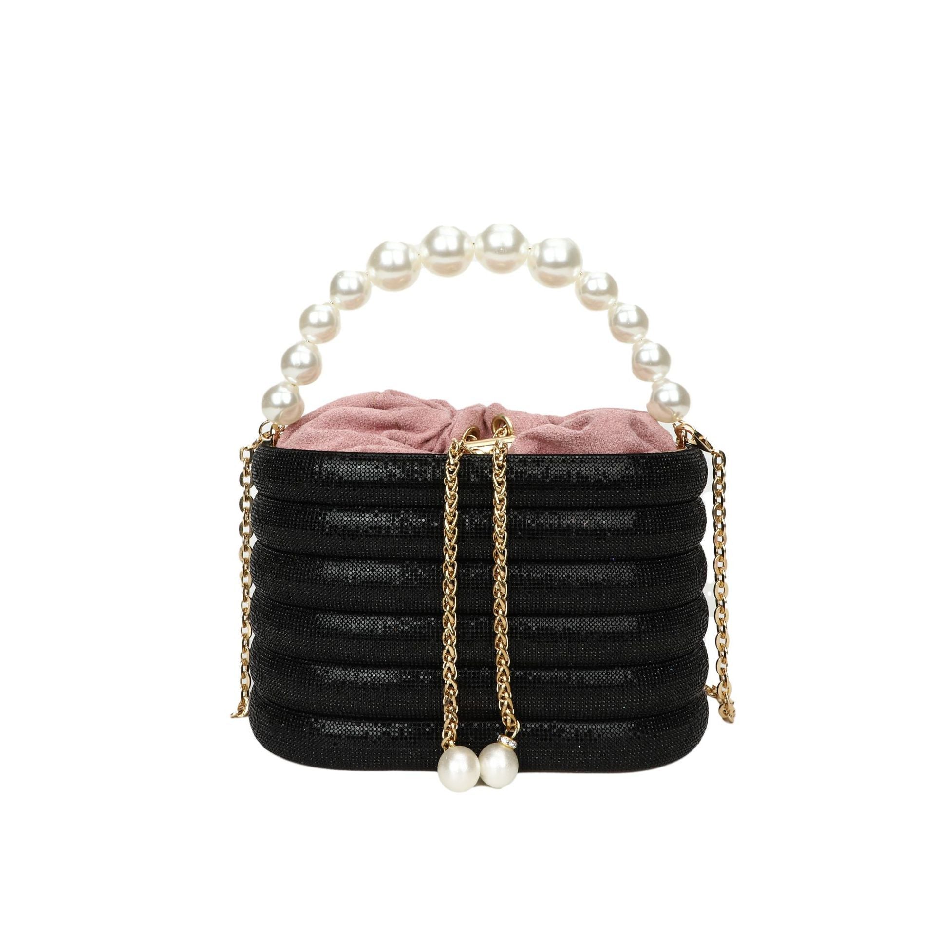 "ROSE" RHINESTONE AND PEARL BAG