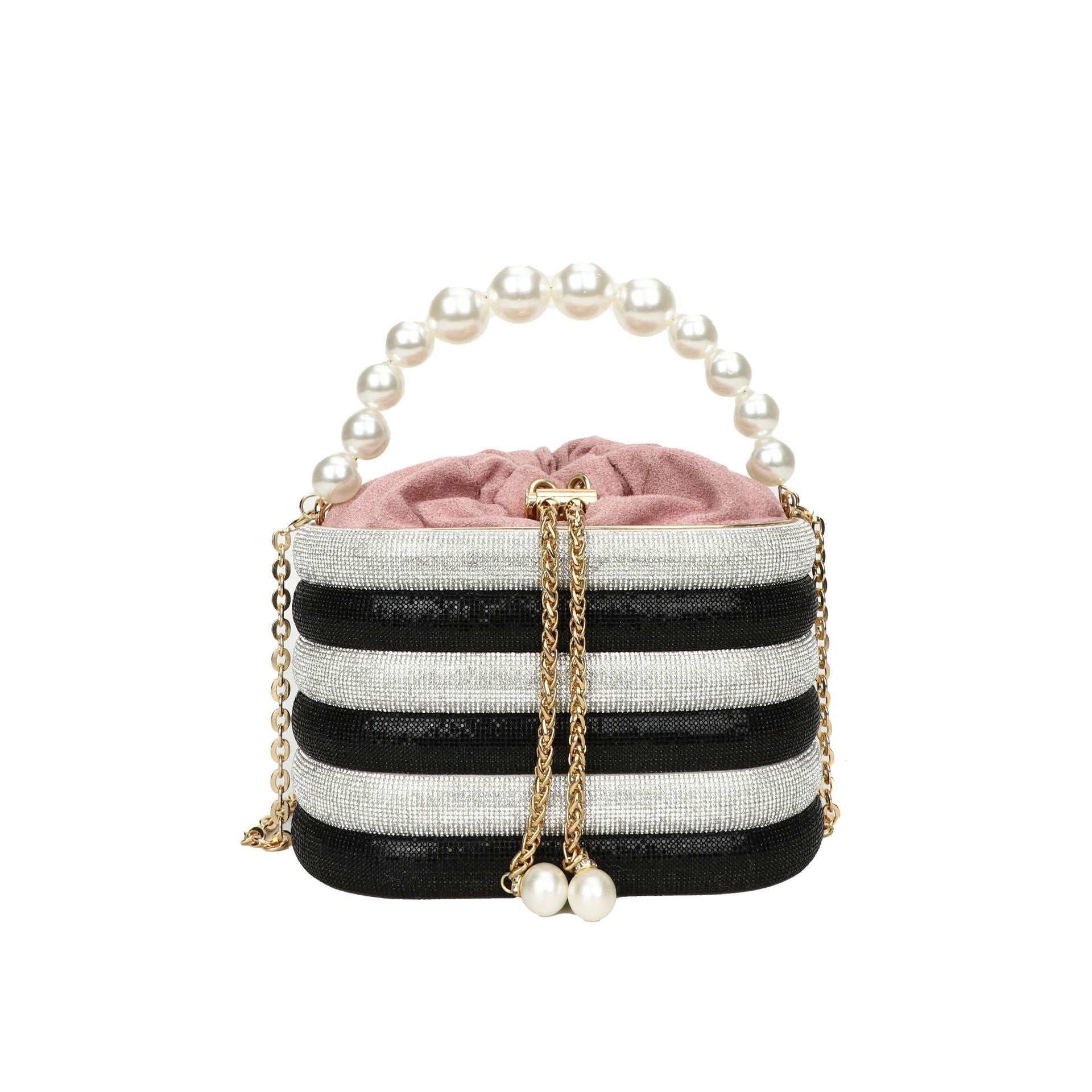 "ROSE" RHINESTONE AND PEARL BAG