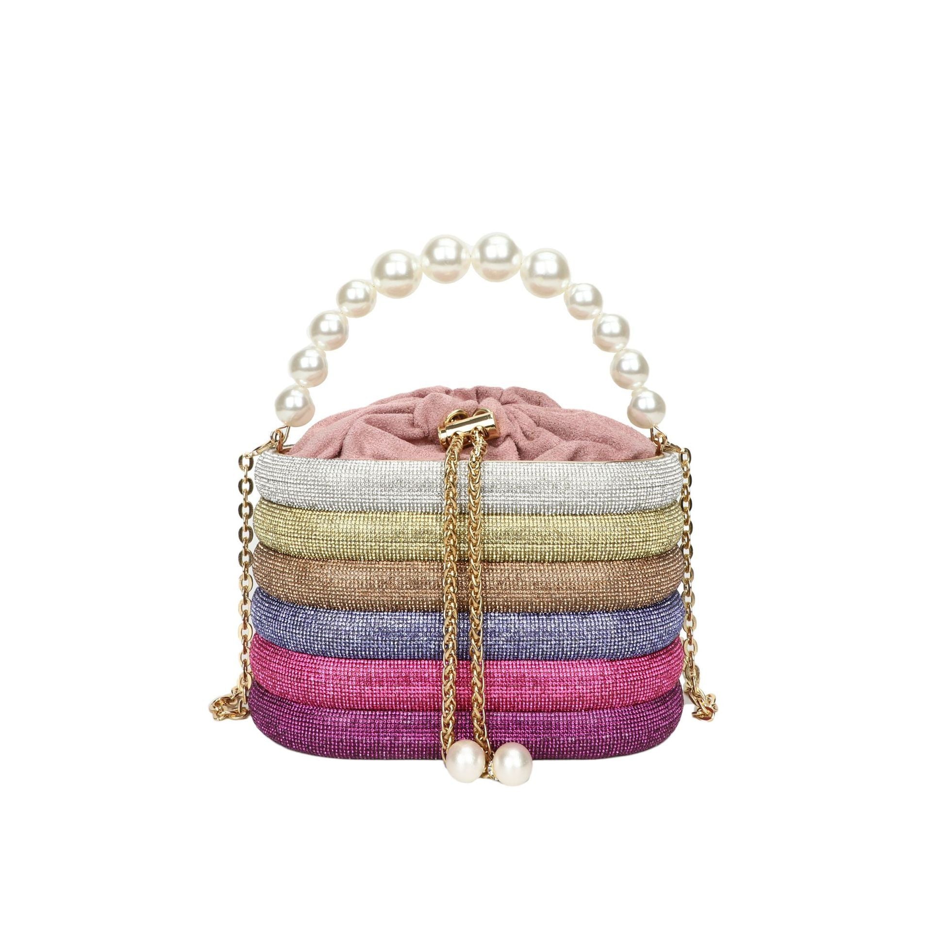 "ROSE" RHINESTONE AND PEARL BAG