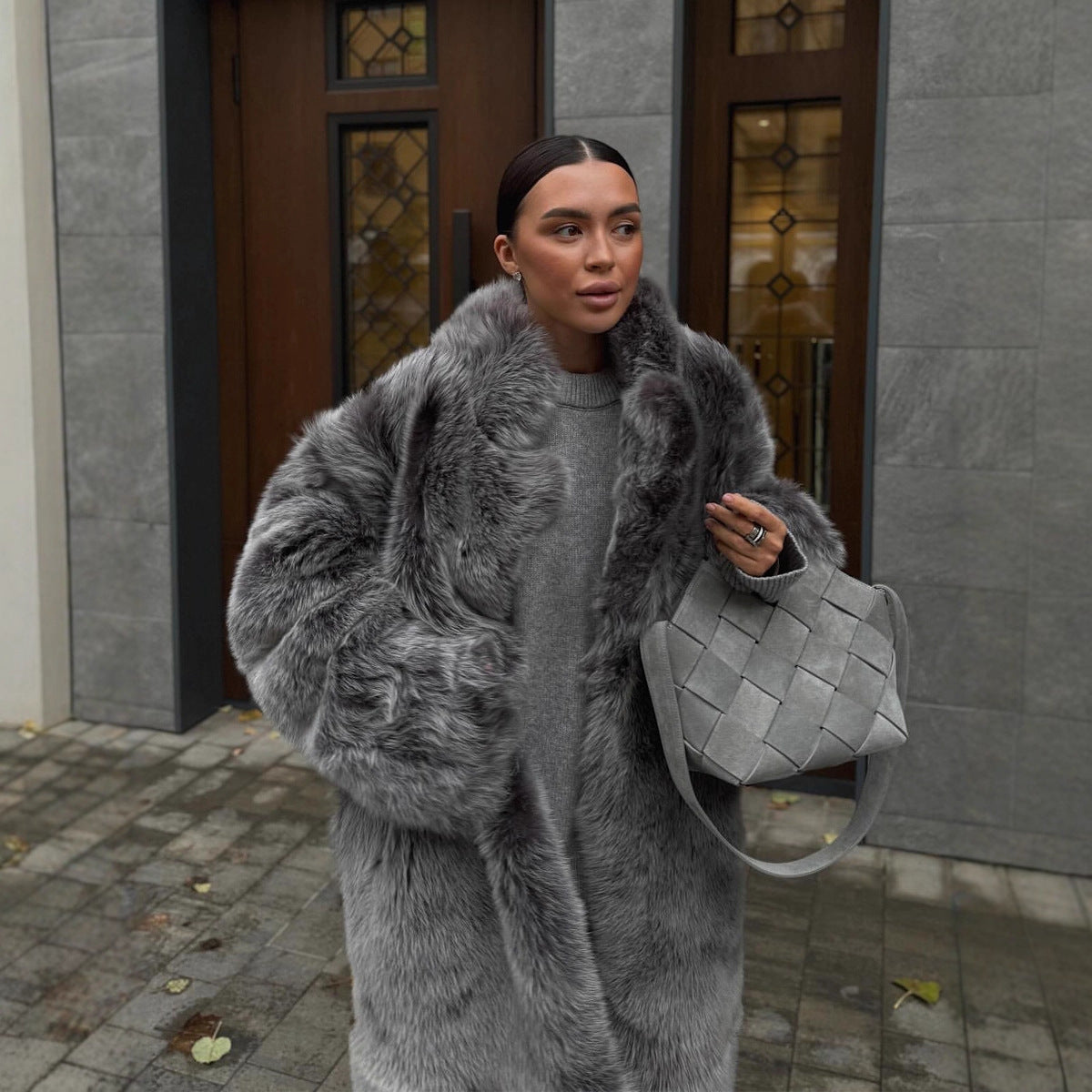 MAXI ECOPELLICCIA PERLA