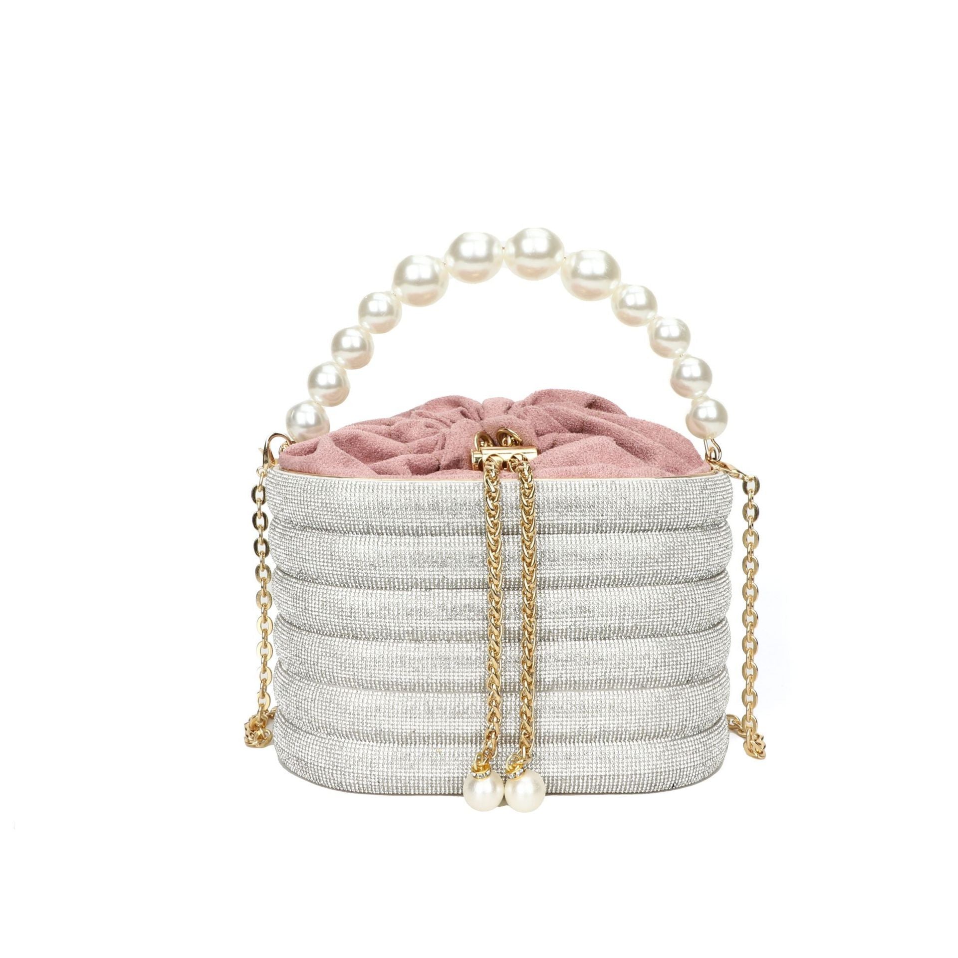"ROSE" RHINESTONE AND PEARL BAG