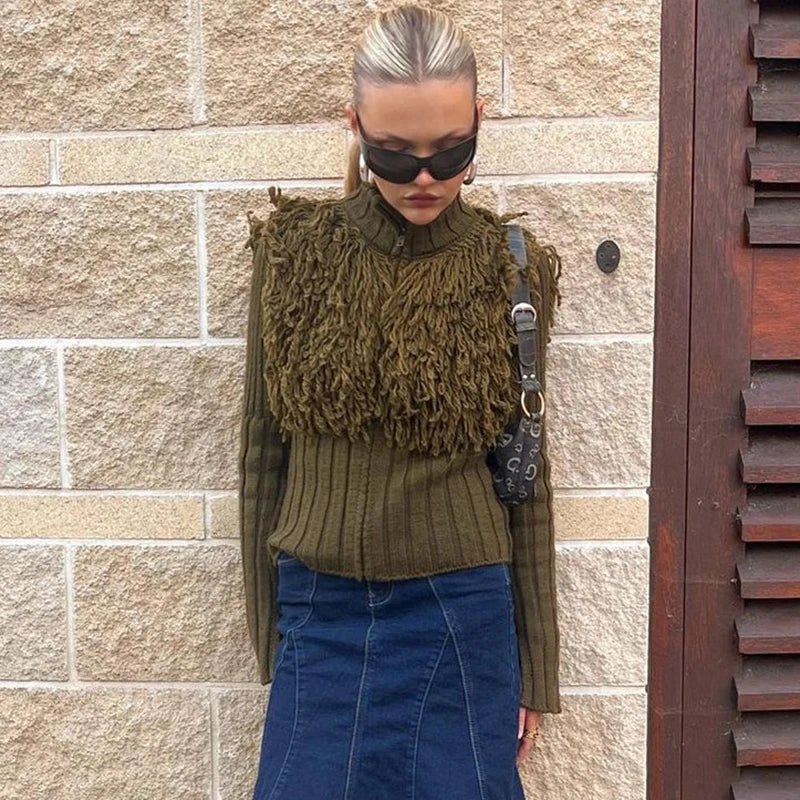 MAGLIONE COLLO ALTO FRANGE