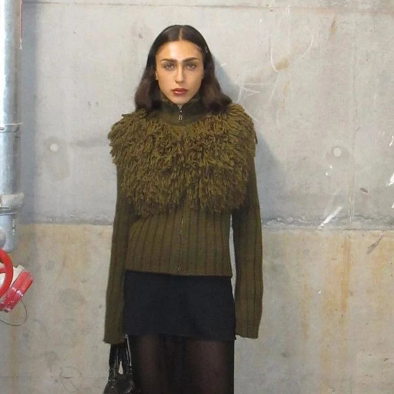 MAGLIONE COLLO ALTO FRANGE