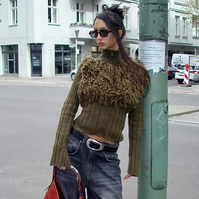 MAGLIONE COLLO ALTO FRANGE