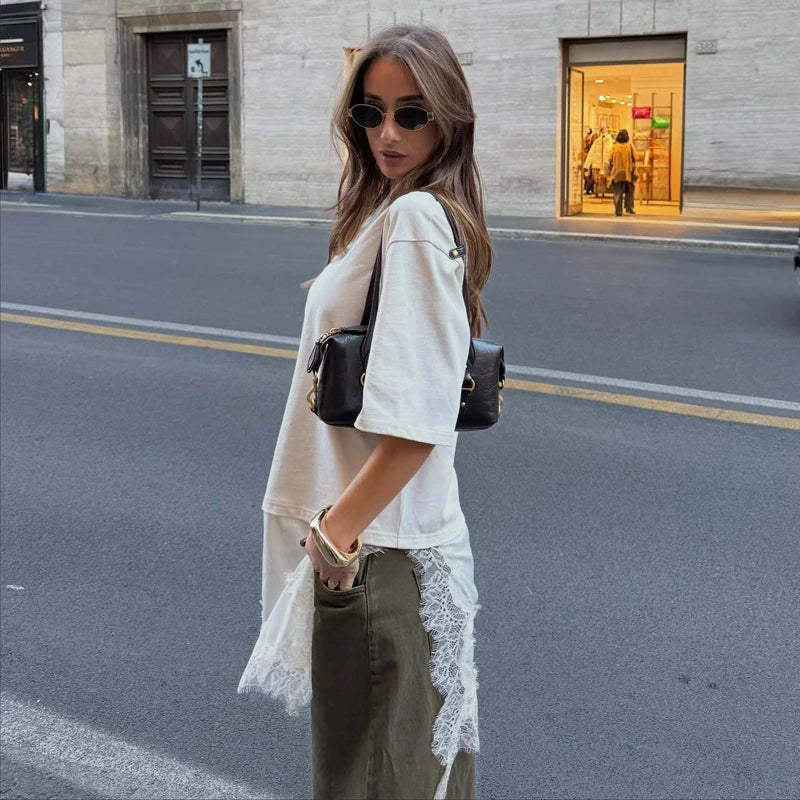 MAXI MAGLIA COMBINATA PIZZO